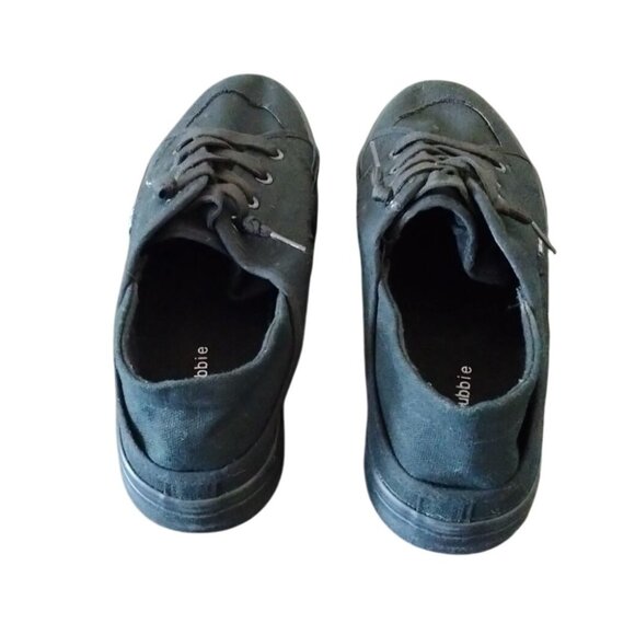 Hash Bubbie Size 11Convertible Women Canvas Sneakers Lace-Up Classic Black Shoes - Picture 6 of 10